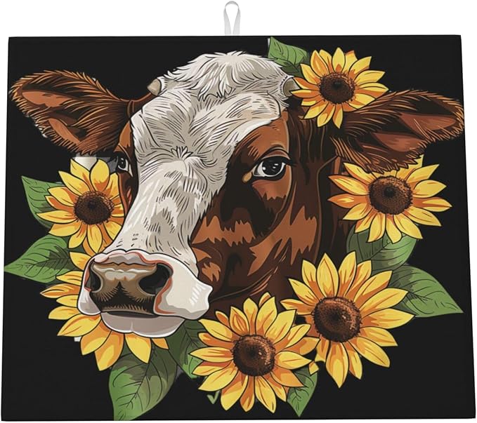 Vintage Cow Sunflower