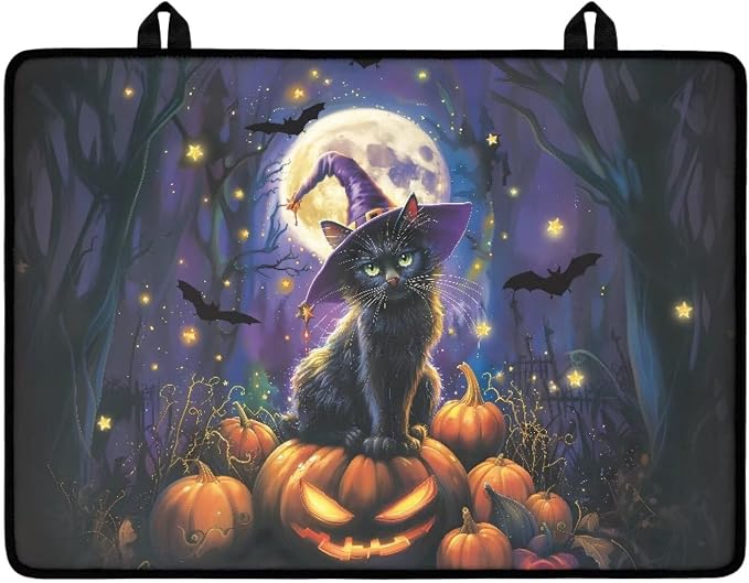 Halloween Black Cat Pumpkin Moon