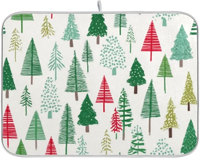 christmas trees in green red