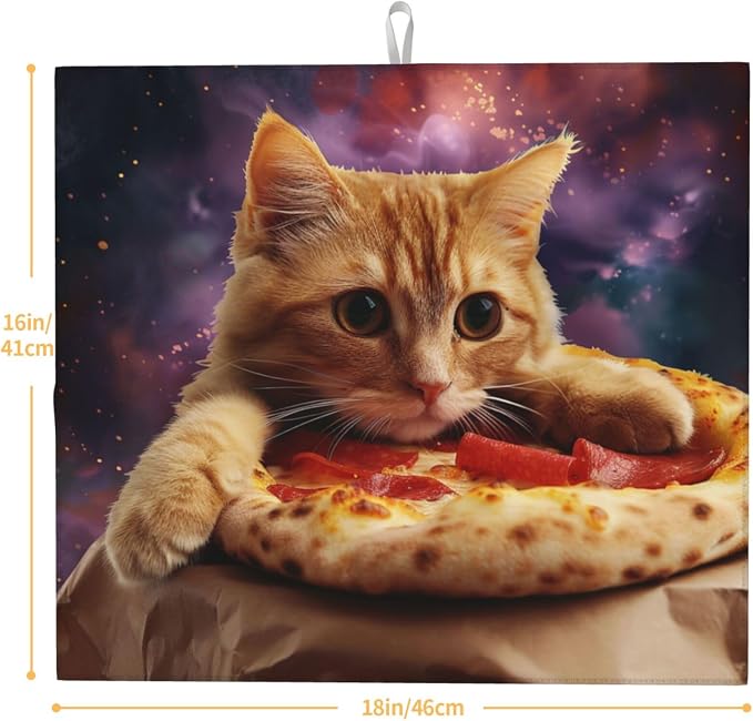 Cosmic Orange Cat Pizza