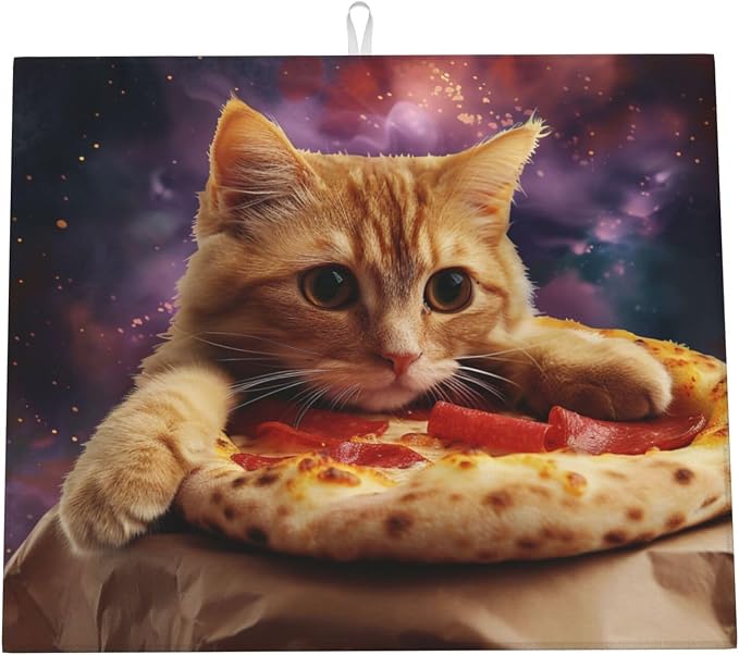 Cosmic Orange Cat Pizza