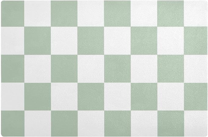 Checkered White and Green