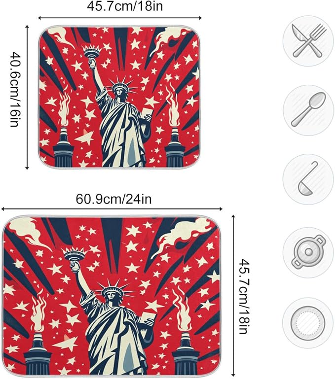 July 4th Statue of Liberty Red