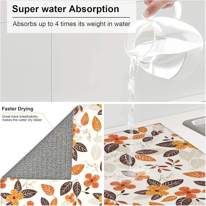 Autumn Dark Brown Orange Leaf Floral