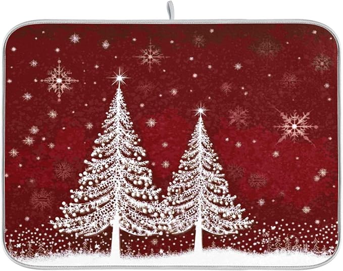 two chrismas white trees