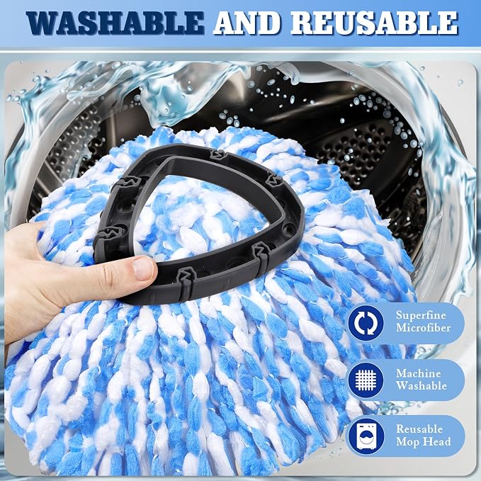 4 Blue Mop Heads+2 Green Mop+2 Brushes+1 Base