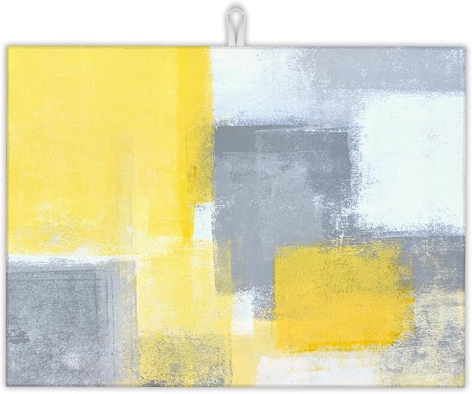 Grey Yellow Abstract Art