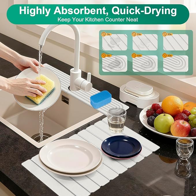 Dish Drying Mat-Off White