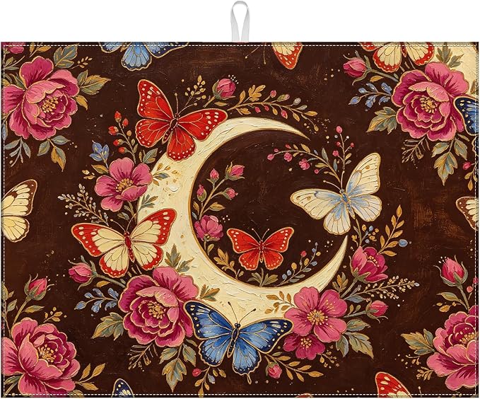Vintage Butterfly Moon Flower