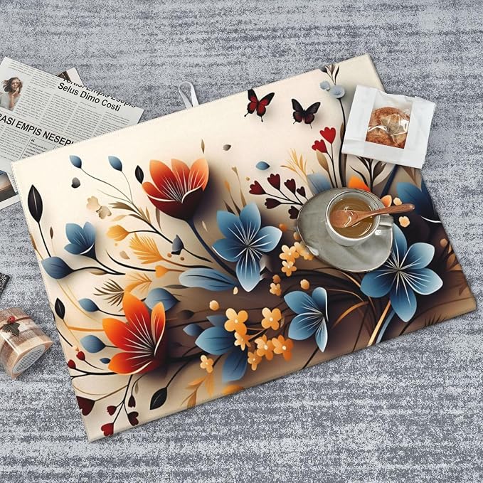 Floral With Butterflies And Colorful Flowers