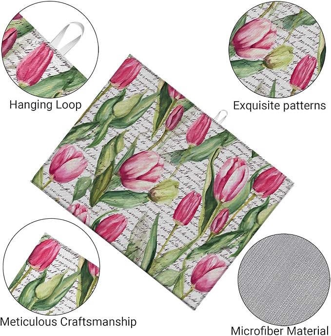 Pink Tulip Flowers Text