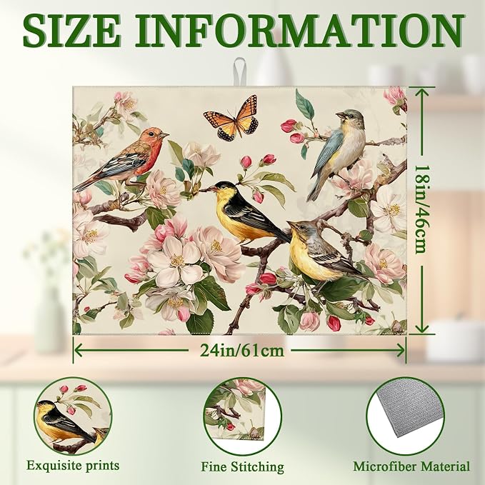 Vintage Birds Floral Branches