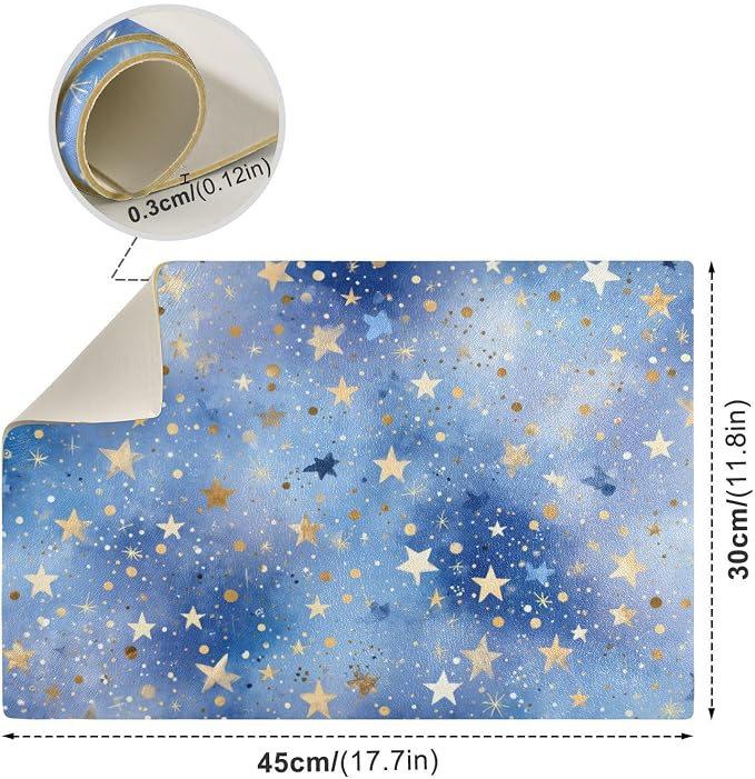 Blue Romantic Golden Stars