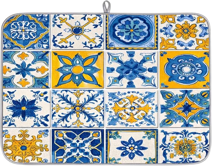 Blue Yellow White Spanish Ceramic Tiles