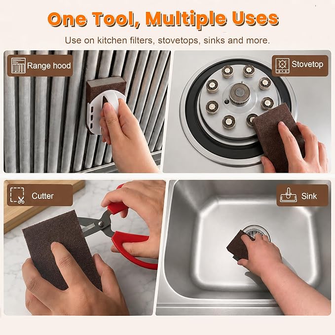 Brown-8pcs Sponge + 2 Handles