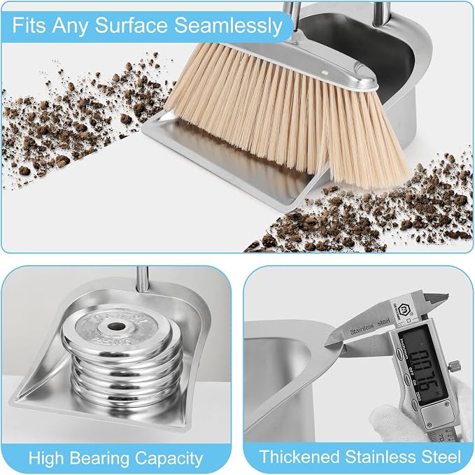 Silver Broom and Dustpan Set