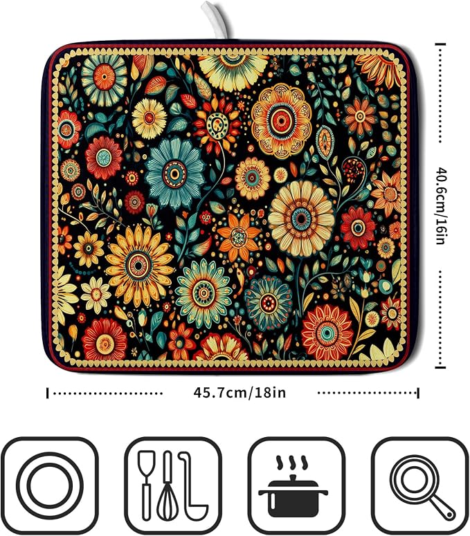 Boho Floral Black