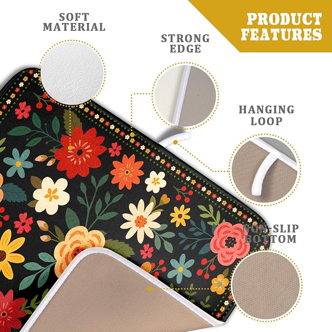Black Boho Floral