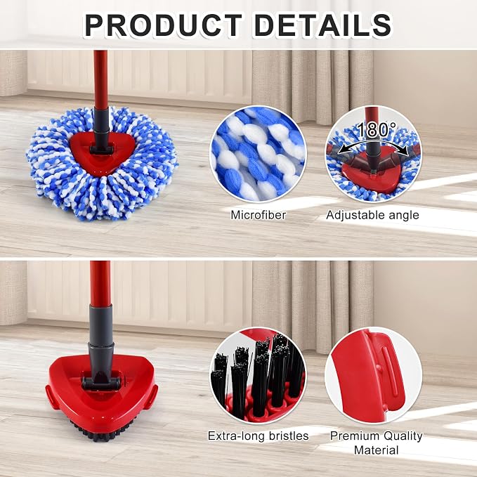 3 Blue Mop Heads + 1 Set Mop Handle ( 2 Tank )