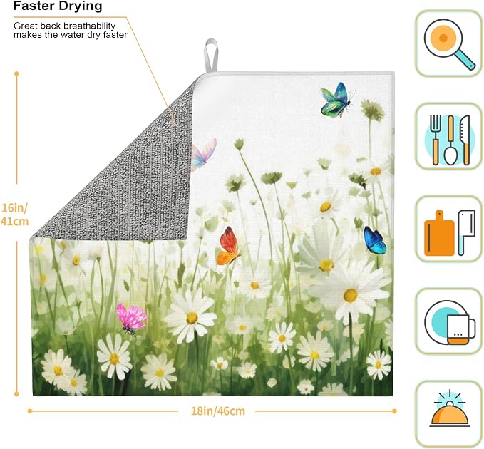 Vintage Watercolor Daisy Butterfly