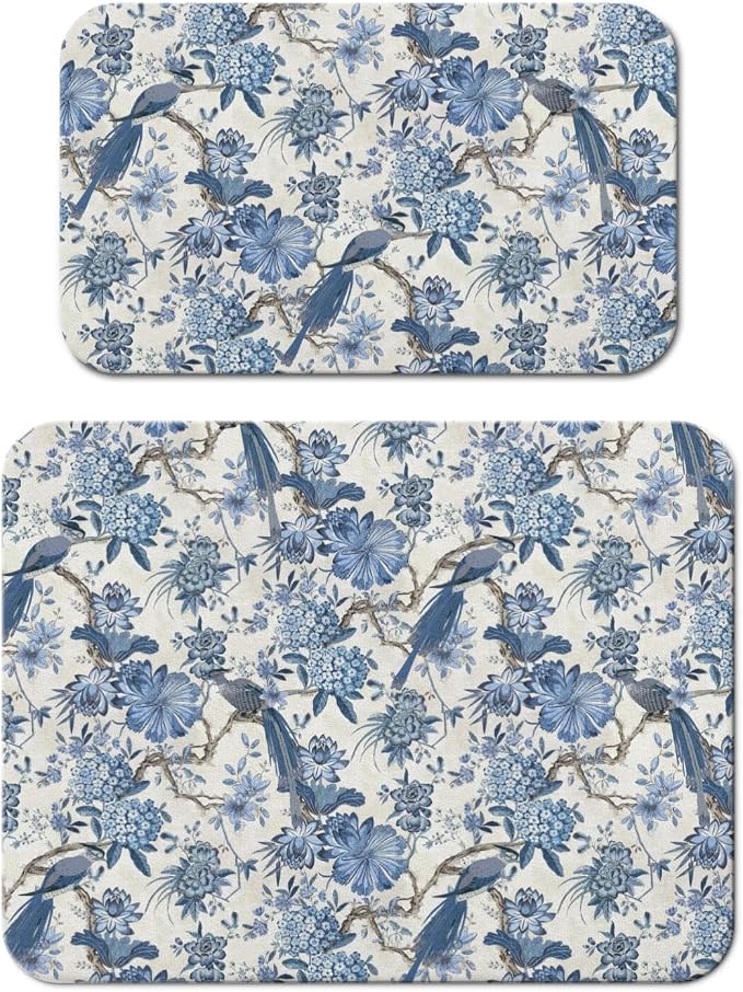 Blue Flower And Bird
