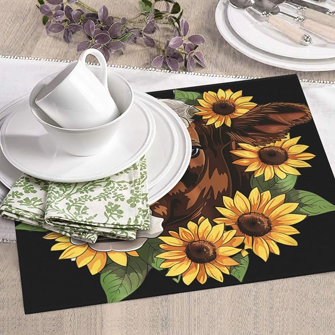 Vintage Cow Sunflower