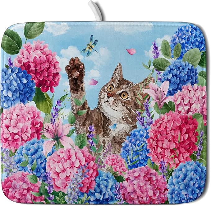 Colorful Hydrangea Cat
