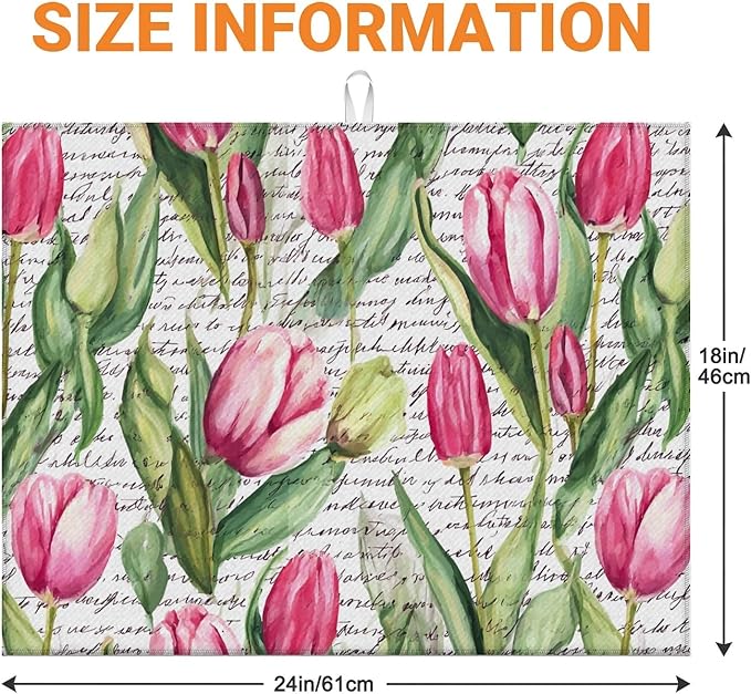Pink Tulip Flowers Text