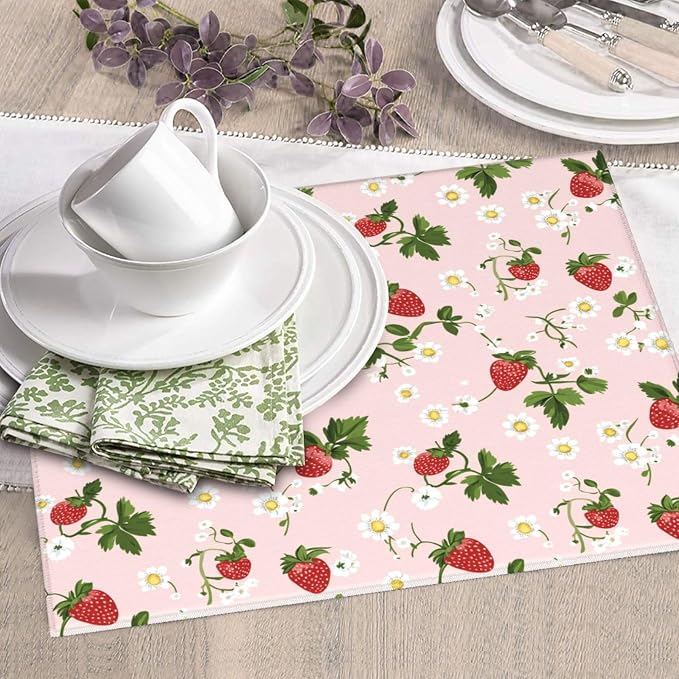 Red Strawberry White Daisy