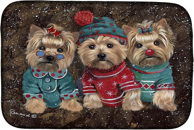Yorkshire Terrier Yorkie Christmas Elves