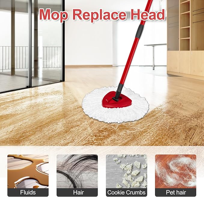 White-5 Mop Heads&2 Scrubber