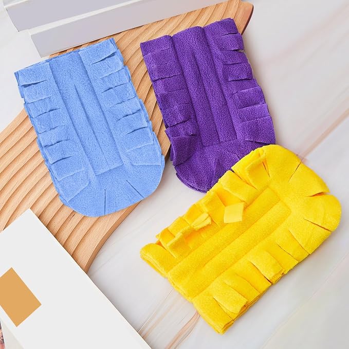 Purple, Light Blue, Yellow