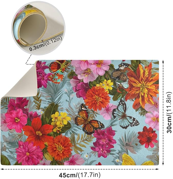 Colorful Tropical Flowers Butterflies