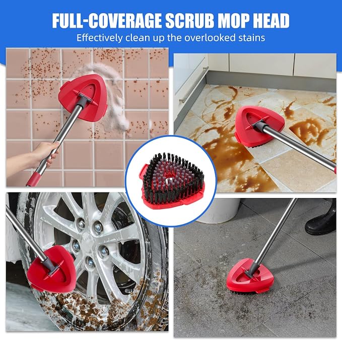 4 Blue Mop Heads+2 Green Mop+1 Gray Brush +1 Base