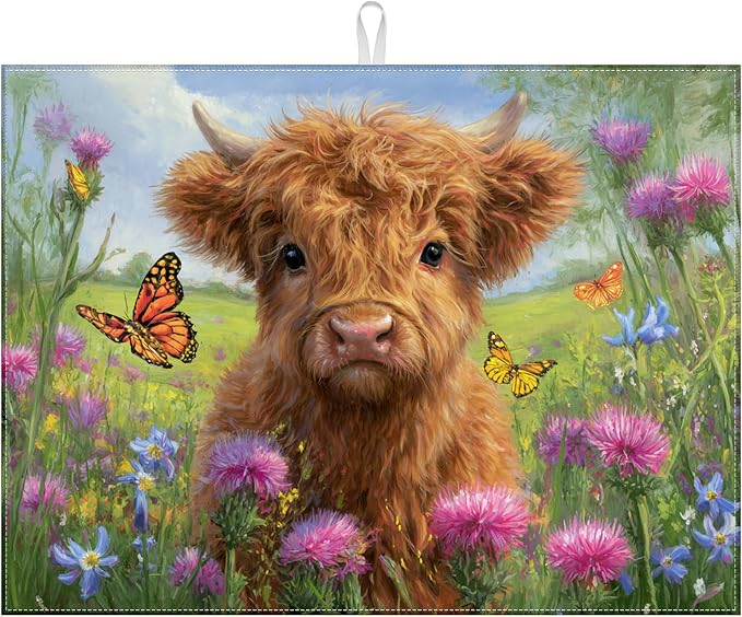 Spring Highland Cow Floral