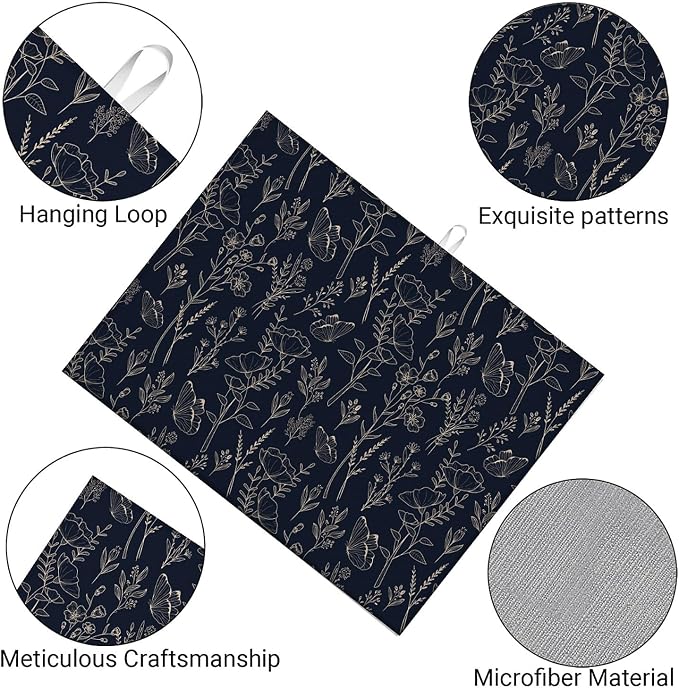 Dark Blue Floral Plants