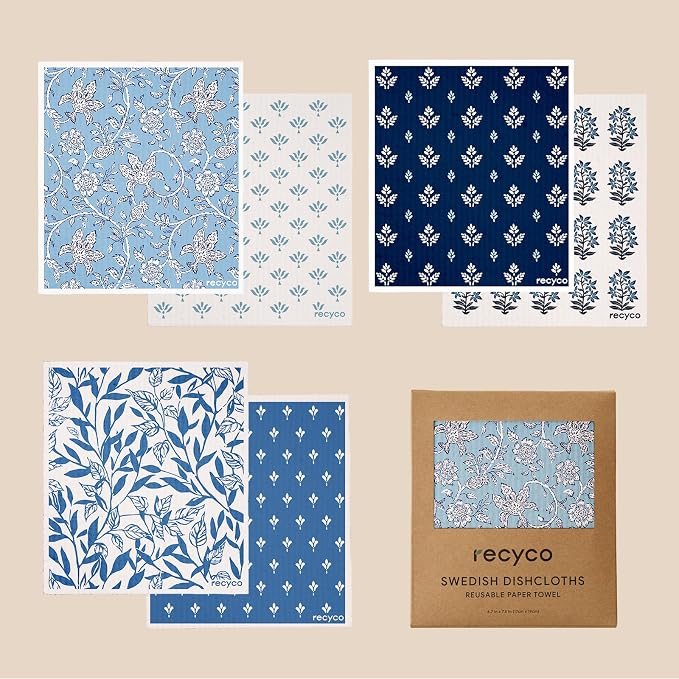 Heritage Florals Blue - 6 Pack