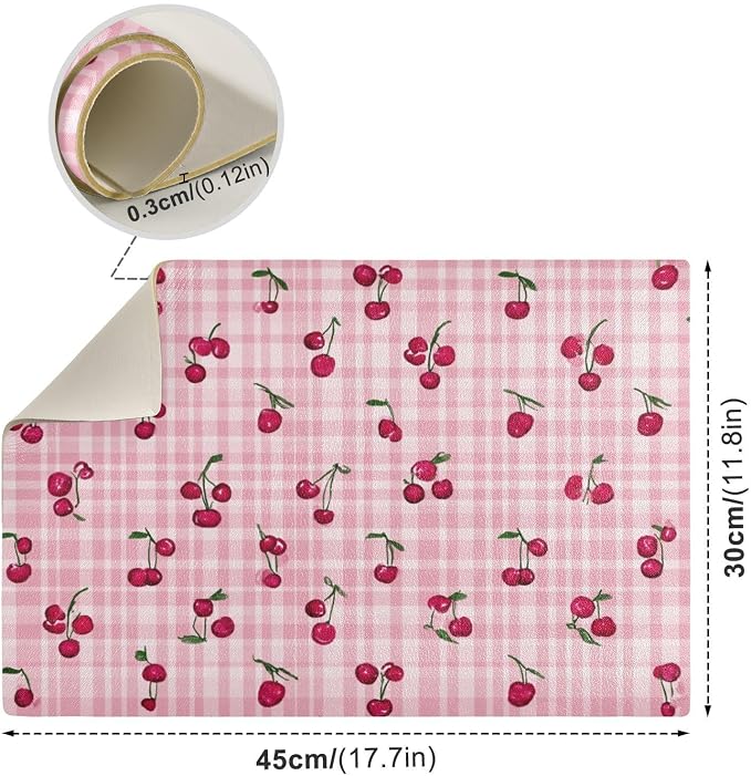 Pink Cute Checkered Cherry