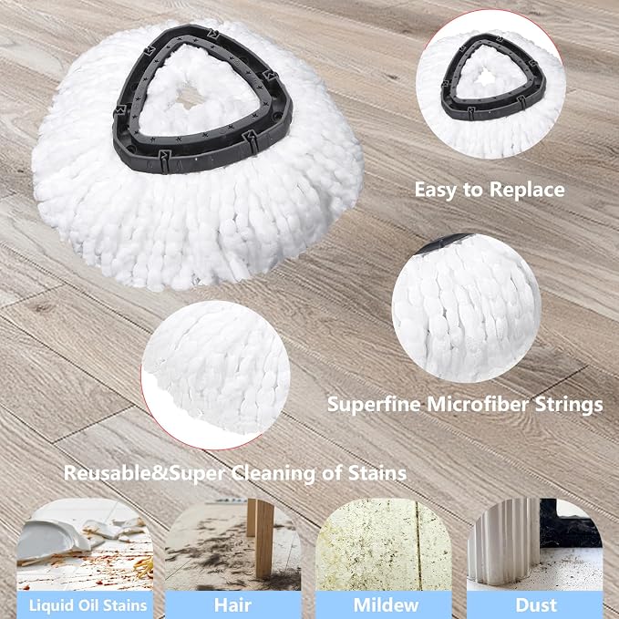 2 Green Mop +2 White Mop Heads