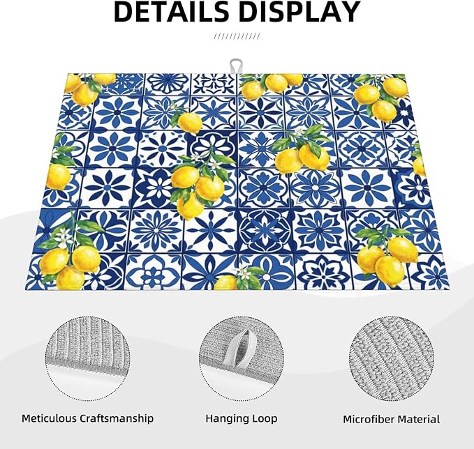 Blue White Tile Lemon