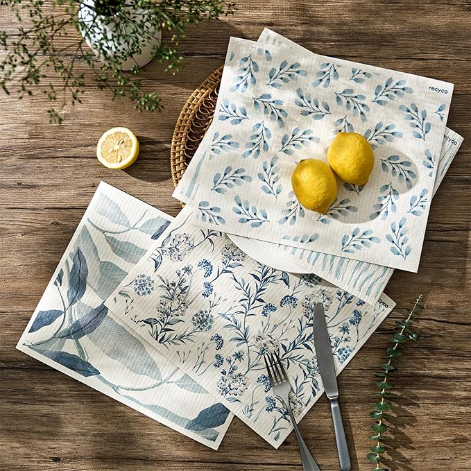 Watercolor Florals Stormy Blue - Xl 4 Pack