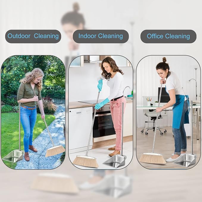 Silver Broom and Dustpan Set