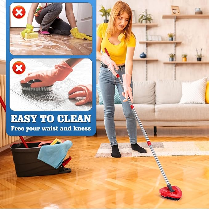 4 Blue Mop Heads+2 Green Mop+2 Brushes+1 Base