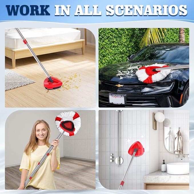 Blue Scrub Brush Mop Set