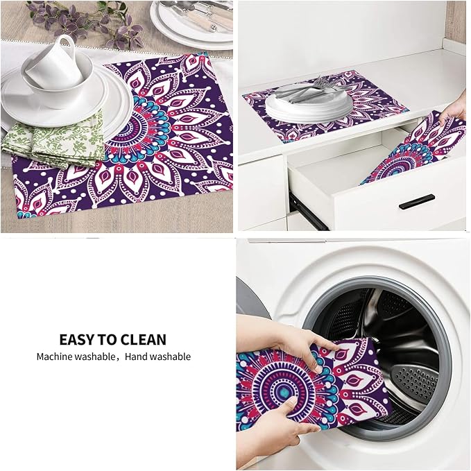 Purple Mandala Boho Floral