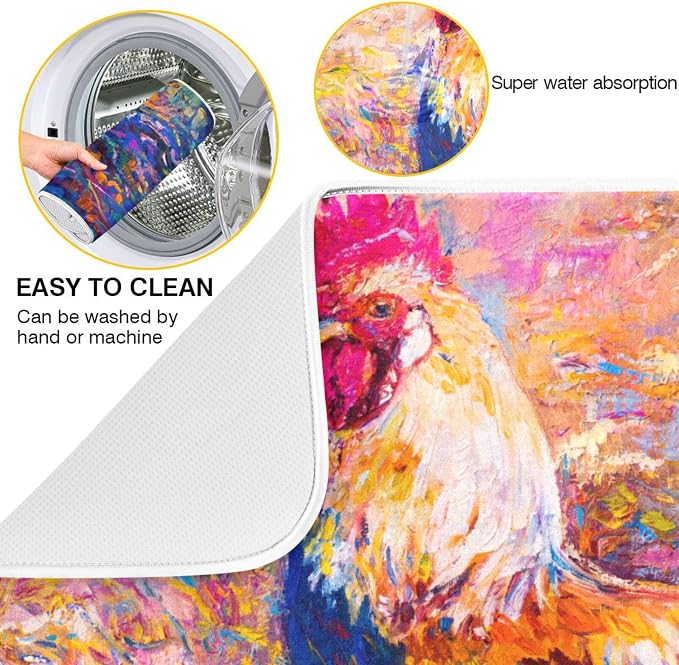 Colorful Rooster Oil Painting