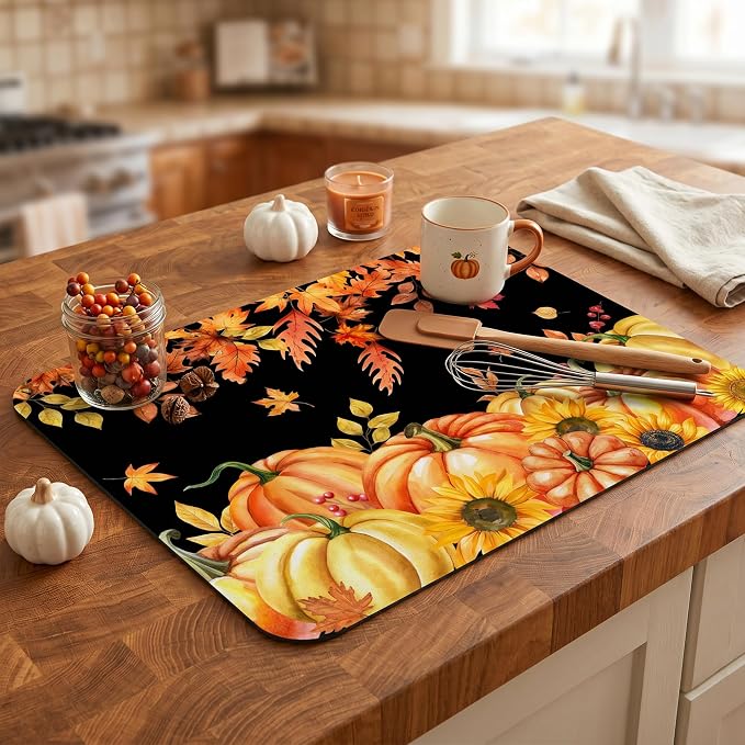fall pumpkins-black