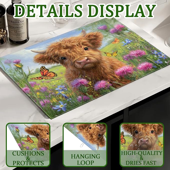 Spring Highland Cow Floral