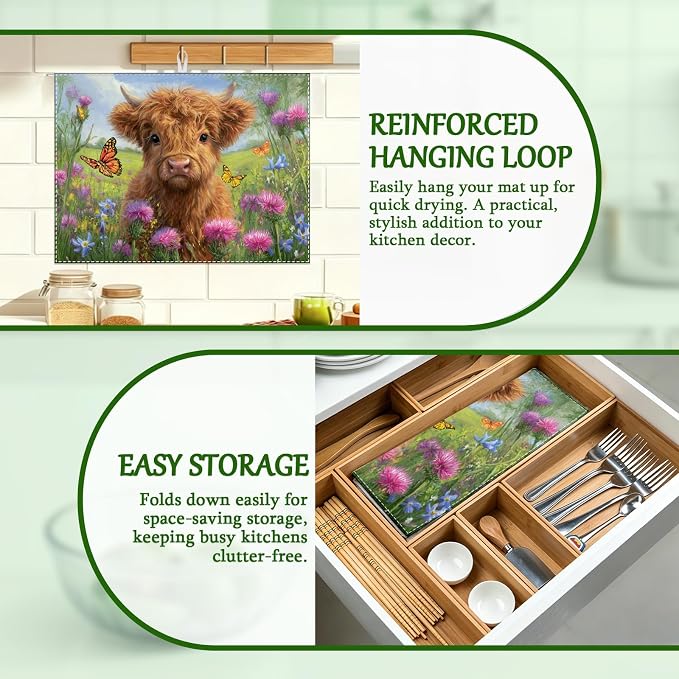 Spring Highland Cow Floral