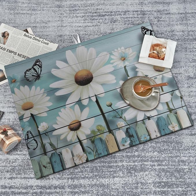 Daisy Flowers On Teal